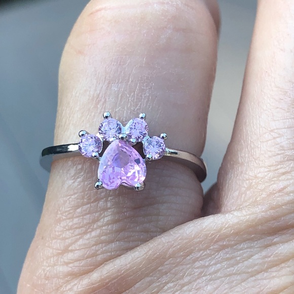 Jewelry - NEW Ring silver 925 dog cat paw adjustable